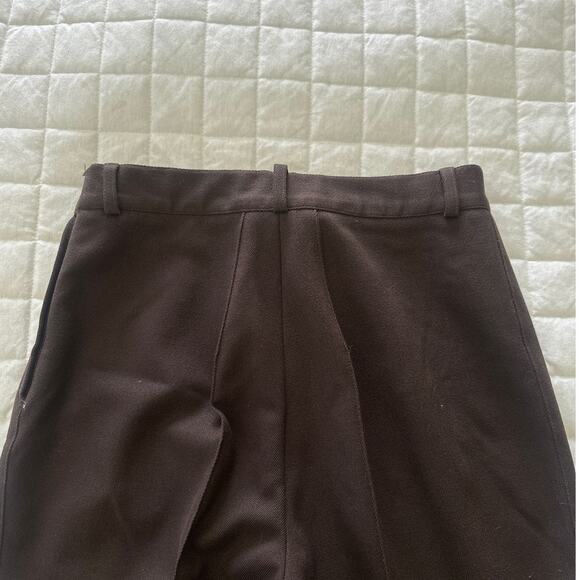 LES COPAINS Womens Trousers Brown High Waisted Wool Blend Straight Leg 44 US 8 - Picture 4 of 11